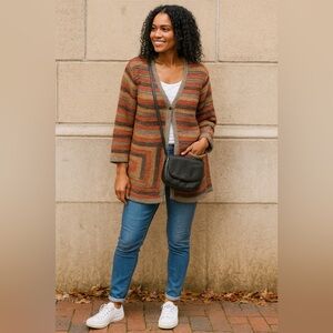 CJ Banks by Christopher & Banks multi color Fall Cardigan size X 14W ( NWOT)